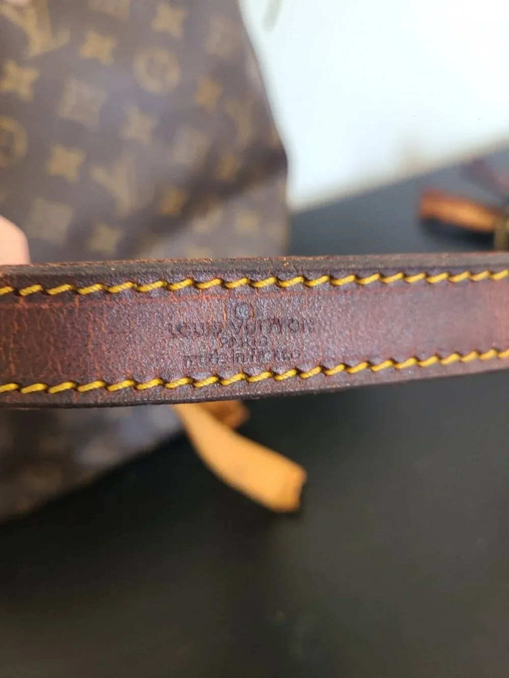 Louis Vuitton Monogram Petit Noe Shoulder Bag Brown For Parts Authentic